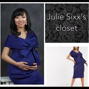 ASOS blue maternity midi pencil dress